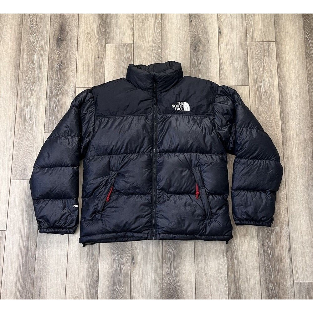 The North Face 700 Down Black Puffer Jacket Full Zip Pockets Men's Sz Large